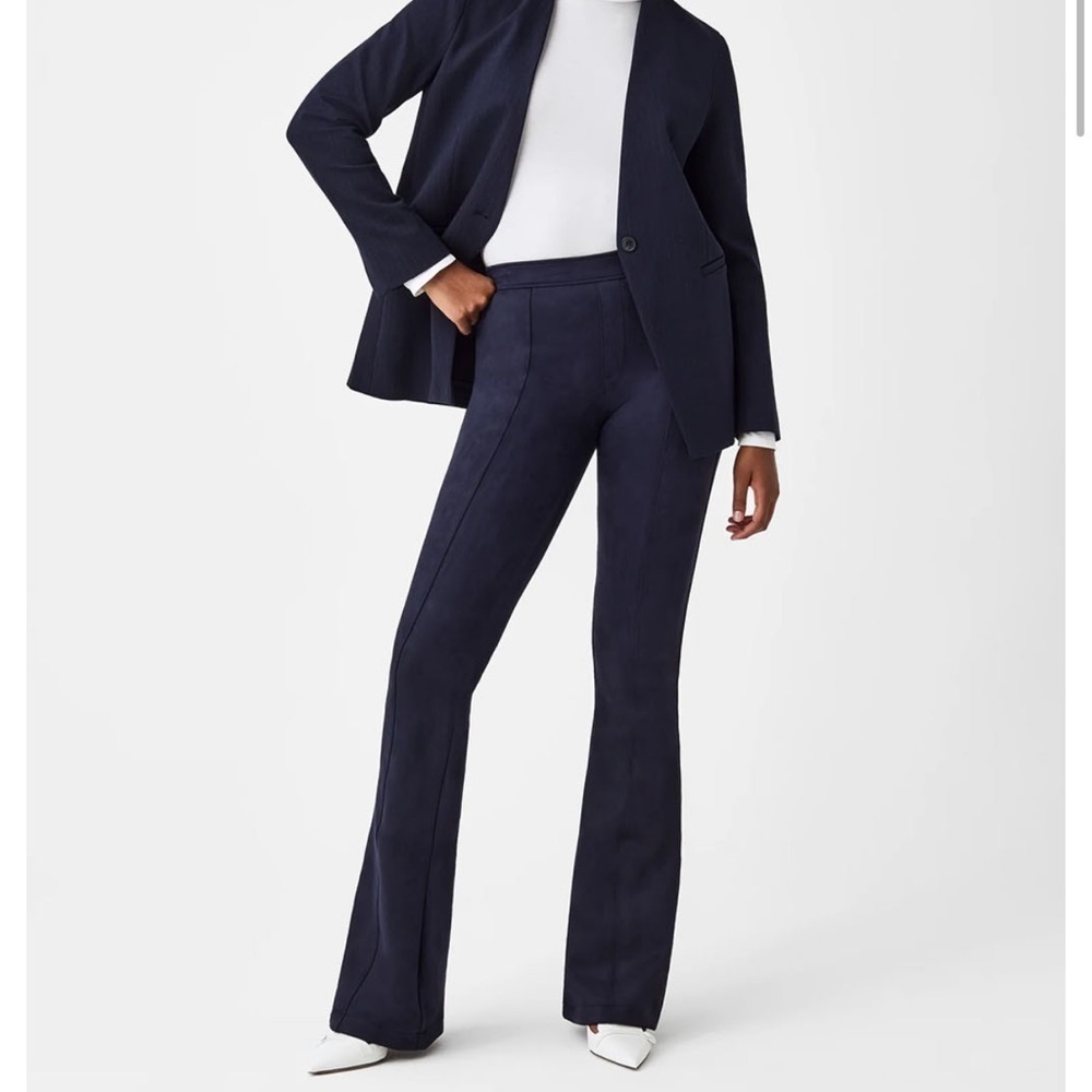 Spanx Faux Suede Women’s Tummy Shaping Classic Navy Pants